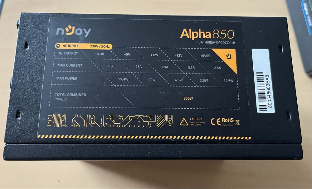 Sursa nJoy Alpha 850W, 80+ Gold