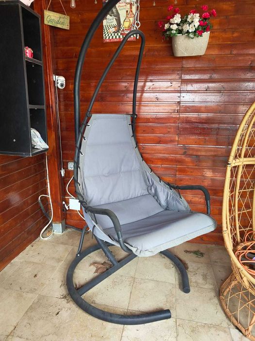 Fotoliu suspendat, 1 persoana, Segovia, structura metal, gri