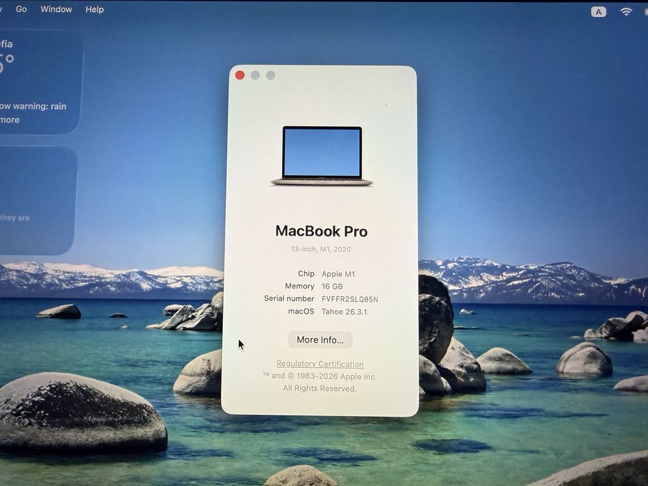 Macbook Pro M1 13-inch 16gb ram 256gb ssd Touchbar