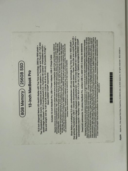 MacBook Pro 13” M1 Retina Display Touchbar