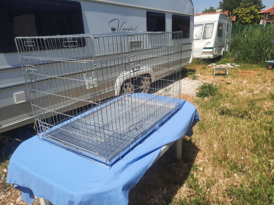 Клетка за куче farmcompany pet сгъваема тежко товарна  с две врати