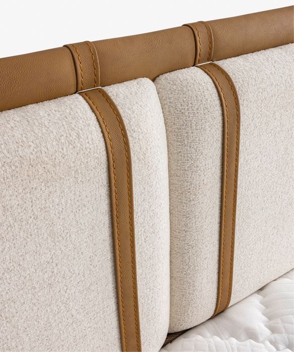 Тапицирано легло Sidelya Deluxe Перлено Бяло