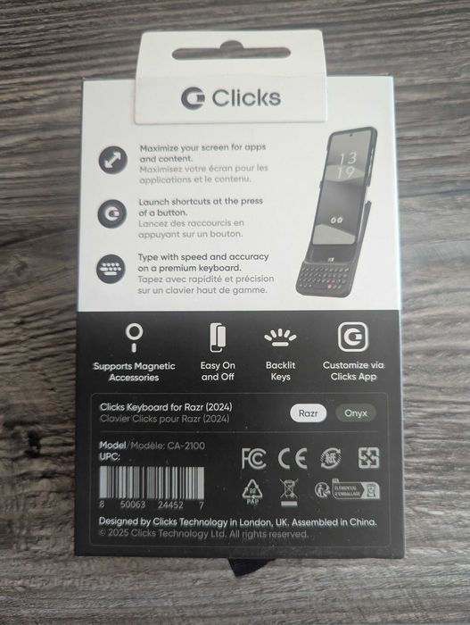 Кейс с клавиатура Clicks keyboard (RazrBerry) за Motorola RAZR 50/60
