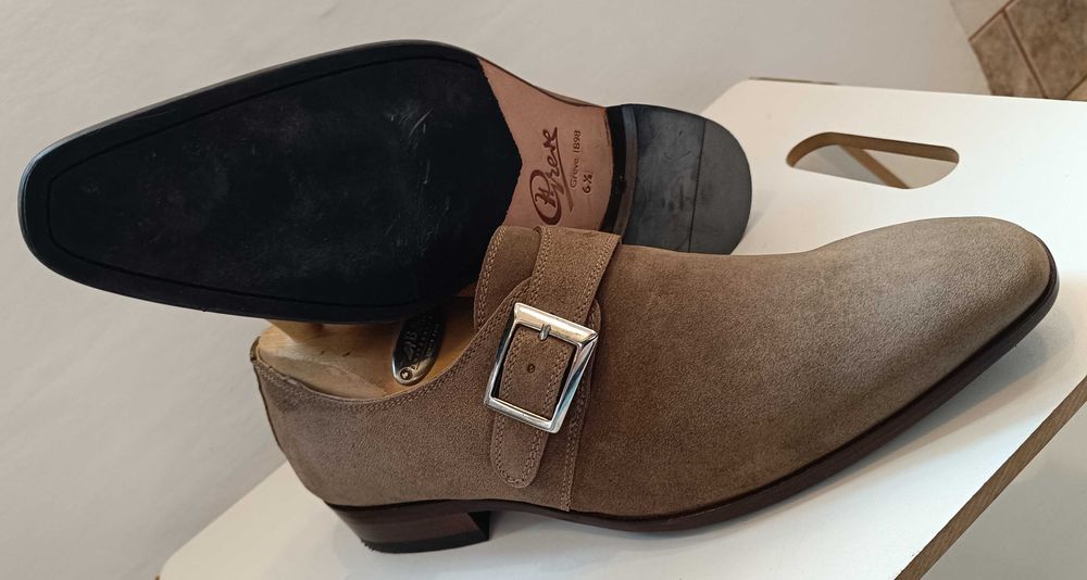 Pantofi de lux 40 40.5 41 monk GREVE NOI lucrati manual piele naturala