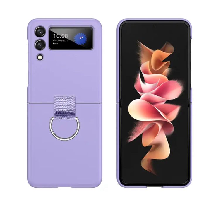Samsung Z FLIP 3 4 5 6 7 7FE - Husa 360 Ultra Slim Din Plastic cu Inel