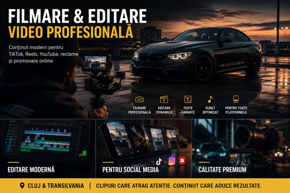 Content TikTok/Reels pentru business-uri | Filmare + editare