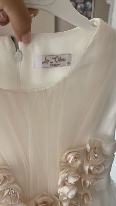 Официална бяла рокля за момиче 10 г.