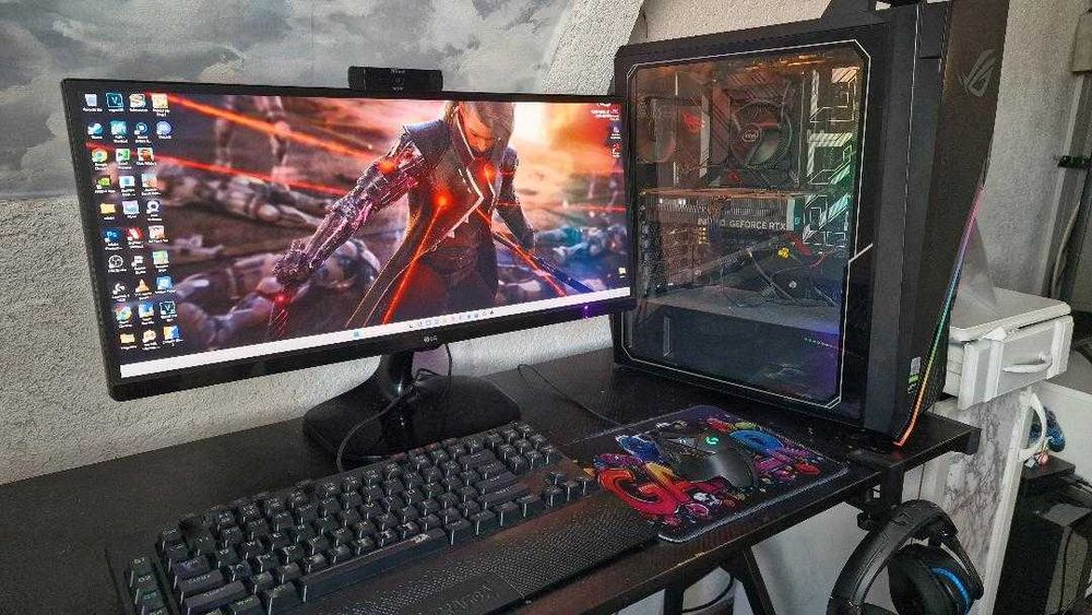 Setup Gaming Complect ASUS ROG + Monitor+ birou + Scaun Ergonomic + periferice