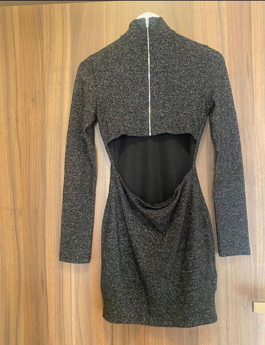 Официална блестяща рокля XS гол гръб