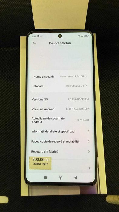 Xiaomi Redmi Note 14Pro (Ag.21) Garantie 2 ani