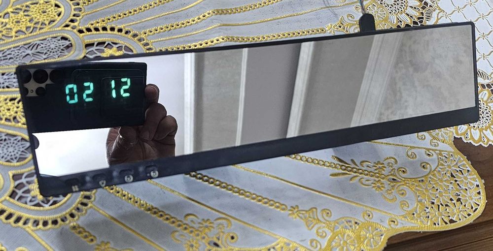 Зеркало задного вида с часами, широкий обзор, СССР производства