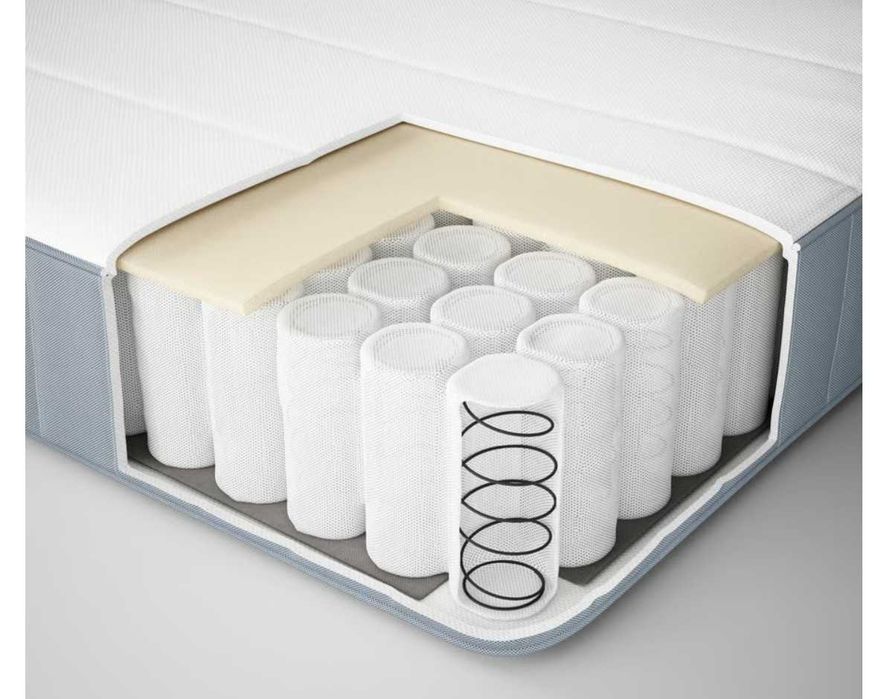 De vanzare cadru pat suspendat Ikea Vitval si saltea cu arcuri Ikea Vesteroy 90x200cm
