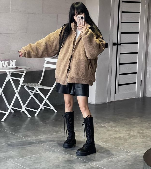 Куртка тедди, супер оверсайз (один размер)