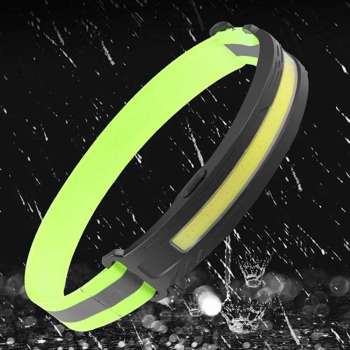 Мощен LED Челник със сензор + кабел за къмпинг риболов