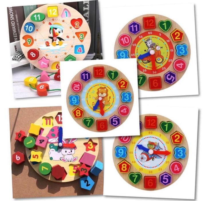 Монтесори дървен часовник