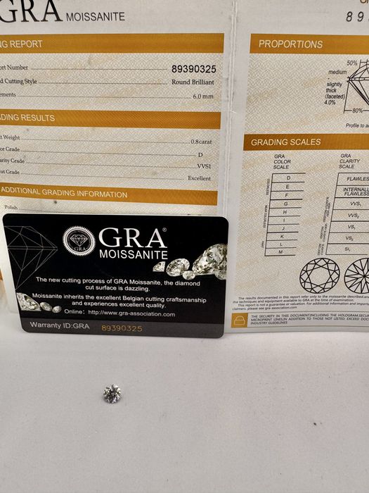 Диамант 0.8 карата , мойсанит за бижу и подарък