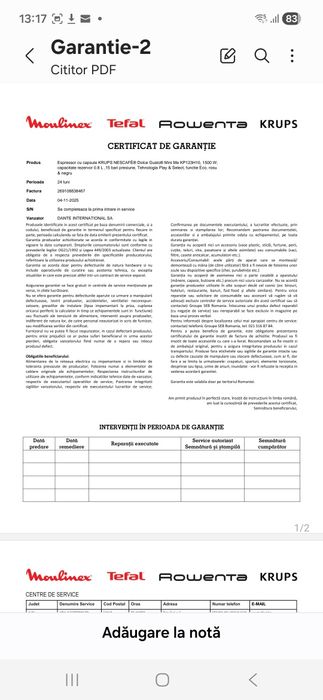 Expresor KRUPS cu capsule nescafe dolce gusto