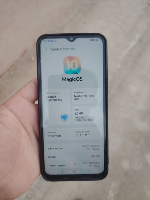 Honor x6b 256gb xotira