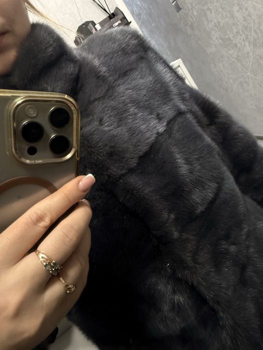 Голубая норковая шуба