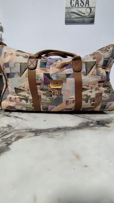 Geanta de voiaj cu manere din piele