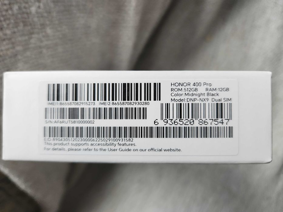 Telefon mobil HONOR 400 Pro, Dual SIM, 12GB RAM, 512GB, Midnight Black