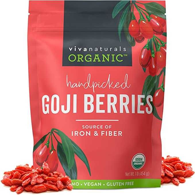 Ягоды Годжи 480гр Viva Naturals, Organic Goji Berries USA