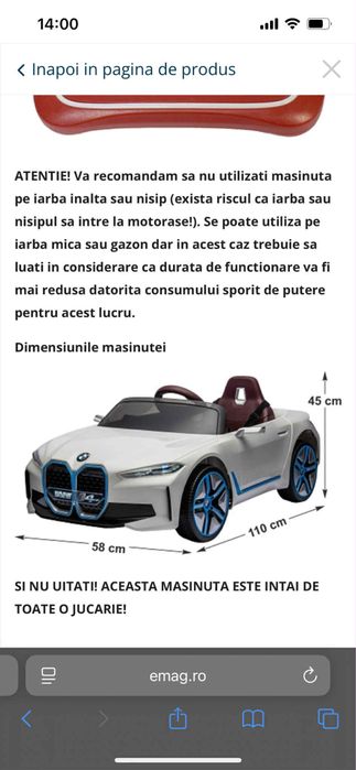 Masinuta electrica pt copii BMW i4