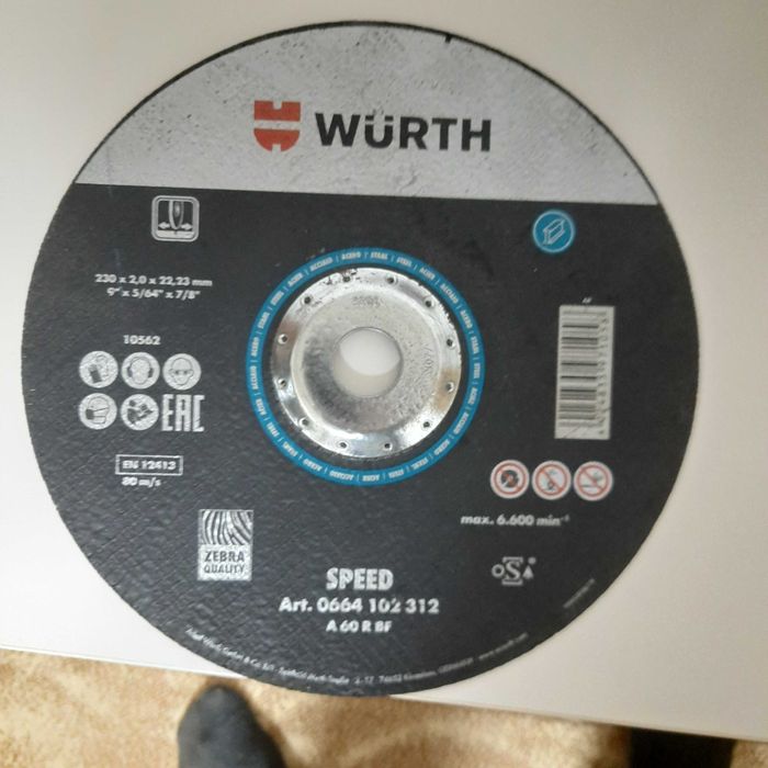 Discuri abrazive Wurth taiere/debitare 230×20×22,23mm 7 discuri