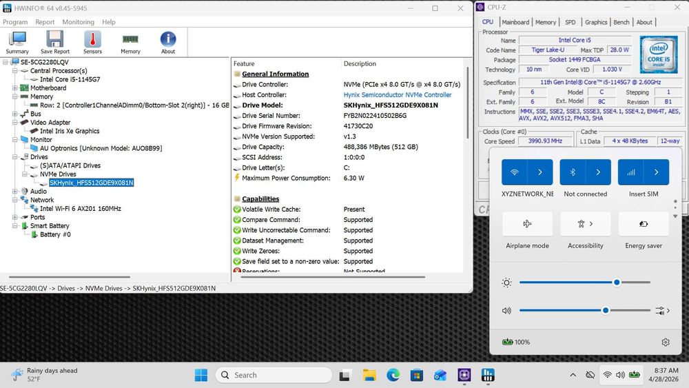 HP EliteBook 830 G8 4G LTE i5-1145G7 16GB 512GB SSD Windows 11