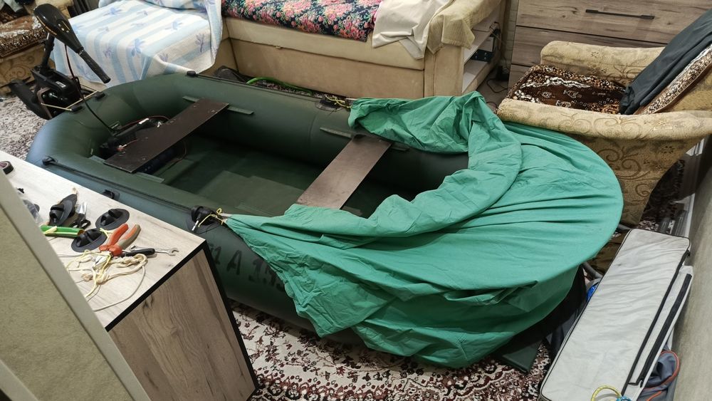 Тент навес кабриолет на лодку ПВХ разборный, лёгкий