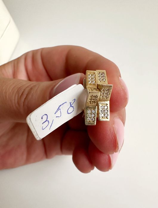 Cercei aur 14k Stele cu zirconii, 3.58 g strălucitori