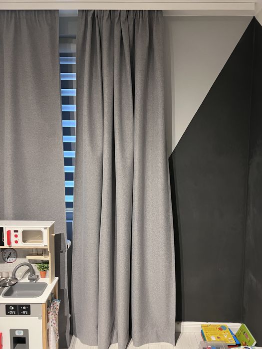 Комплект сиви завеси тип Blackout