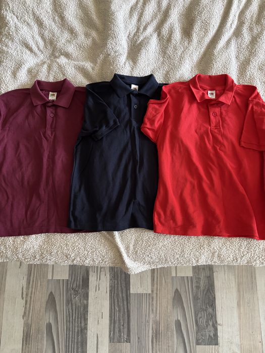 Поло тениски блузи с дълъг и къс ръкав и яка - за училищна униформа