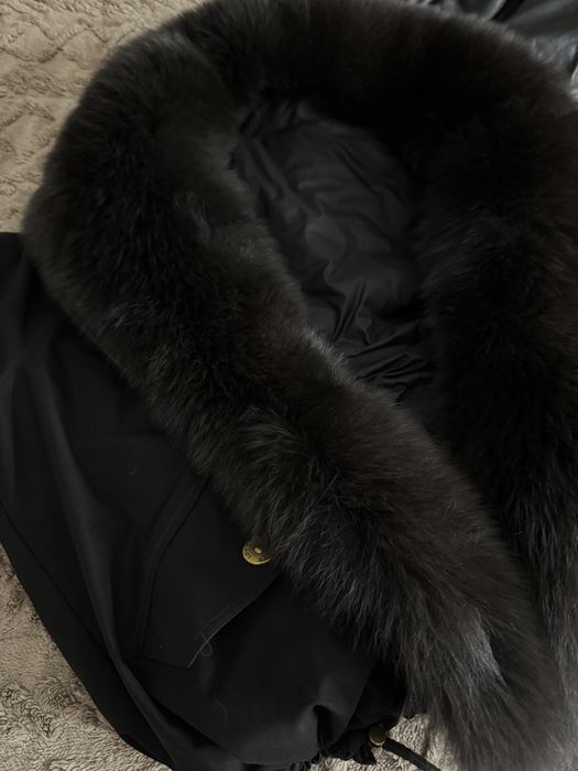 Парка черная натуральный мех