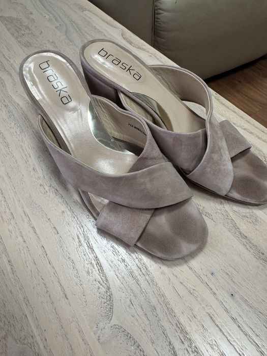 Шлепки  Braska, замшевые