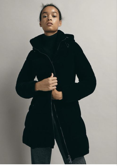 Яке с пух Massimo Dutti - кадифе