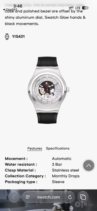 Swatch YIS431 Sistem