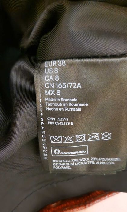 Fusta H&M  studio  lână  77%