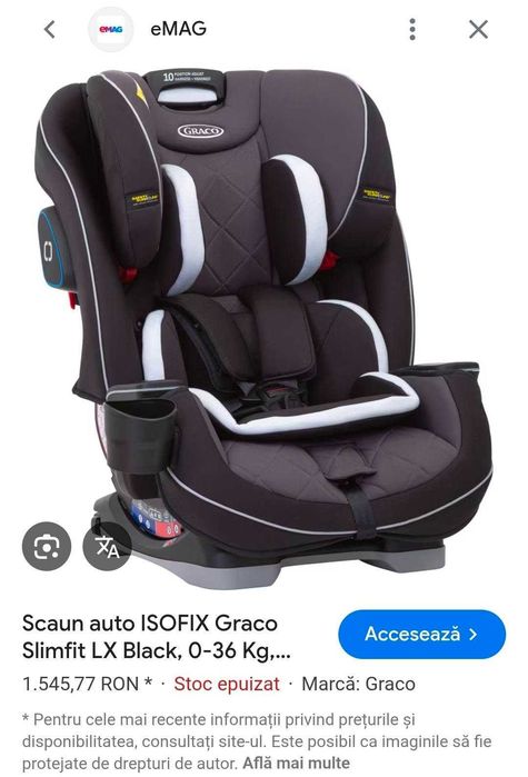 Scaun auto Graco Slimfit LX