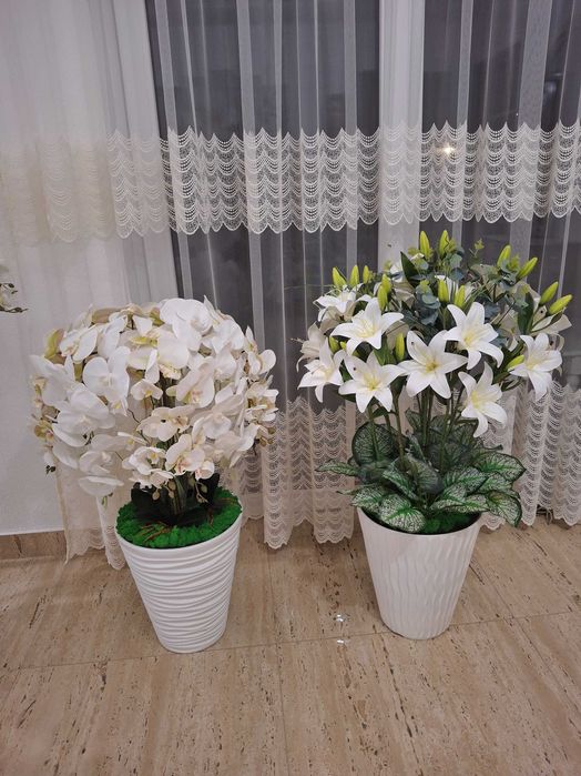 Crini de silicon real touch 3D în ghiveci cu licheni stabilizați.