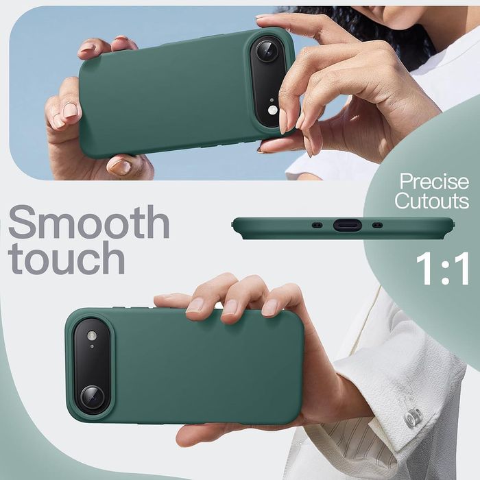 Матов силиконов кейс за apple iphone 17 air - тъмно зелен