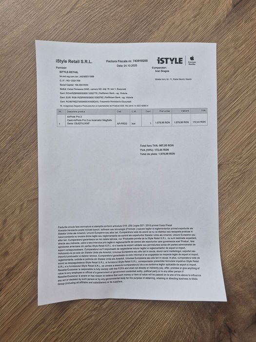 Apple AirPods Pro 2 USB-C cu factură