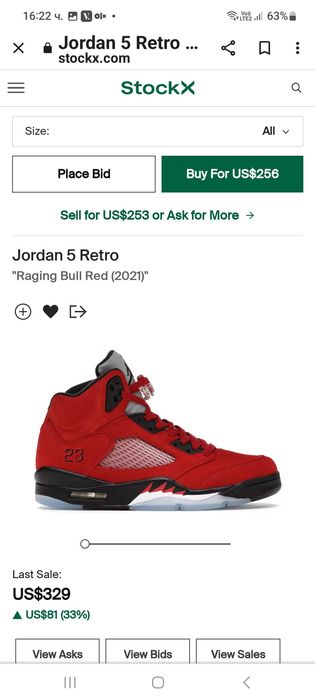 Jordan 5 Retro Raging Bull Red номер 40.5 Оригинални мъжки кецове