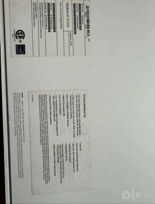 macbook air i3 8/256 xotira