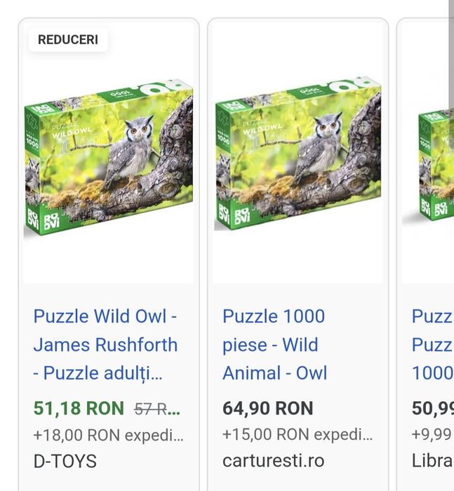 Puzzle 1000 piese,bufnita salbatica