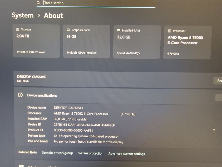 RTX 5060TI 16G,R5 7600X,32GB DDR5,2TB - PC