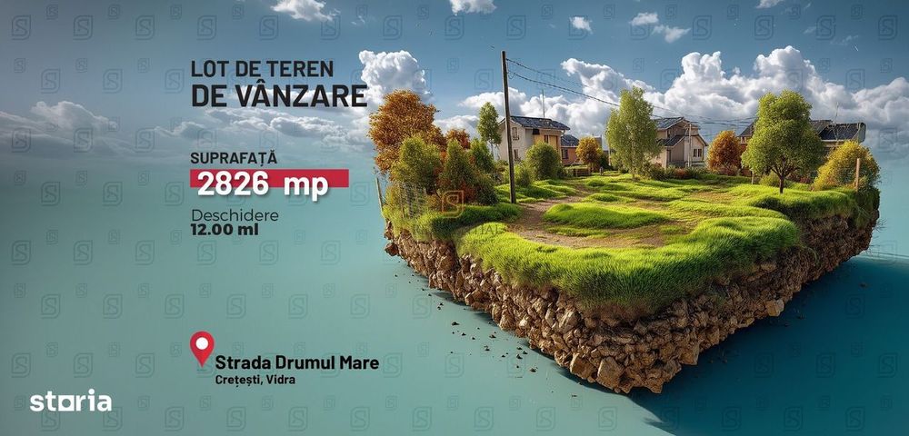 Teren intravilan de vânzare 2.826 mp – Vidra, Ilfov – dublă deschidere