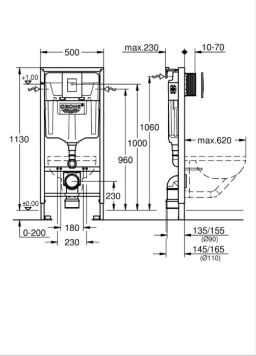 Продамц инсталляцию Grohe с унитазом (б/у)