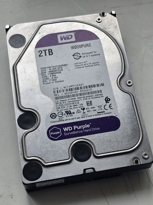 Жесткий диск HDD 2ТБ WD Purple 3.5" (Идеальное состояние)