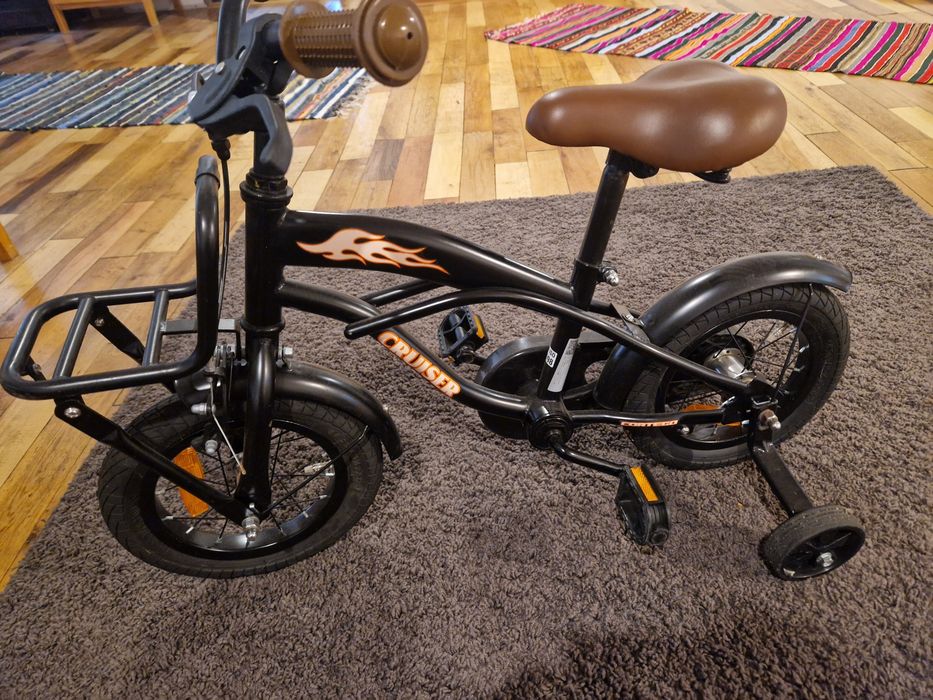 Bicicleta copii 12 inch Cruiser Chopper cu roti ajutatoare